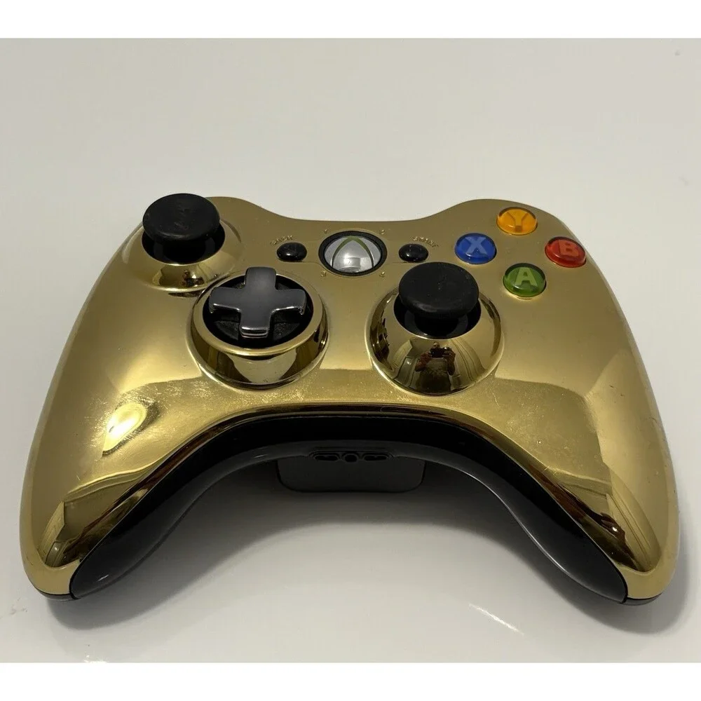 Microsoft Xbox 360 Limited Edition Chrome Gold Wireless Controller OEM